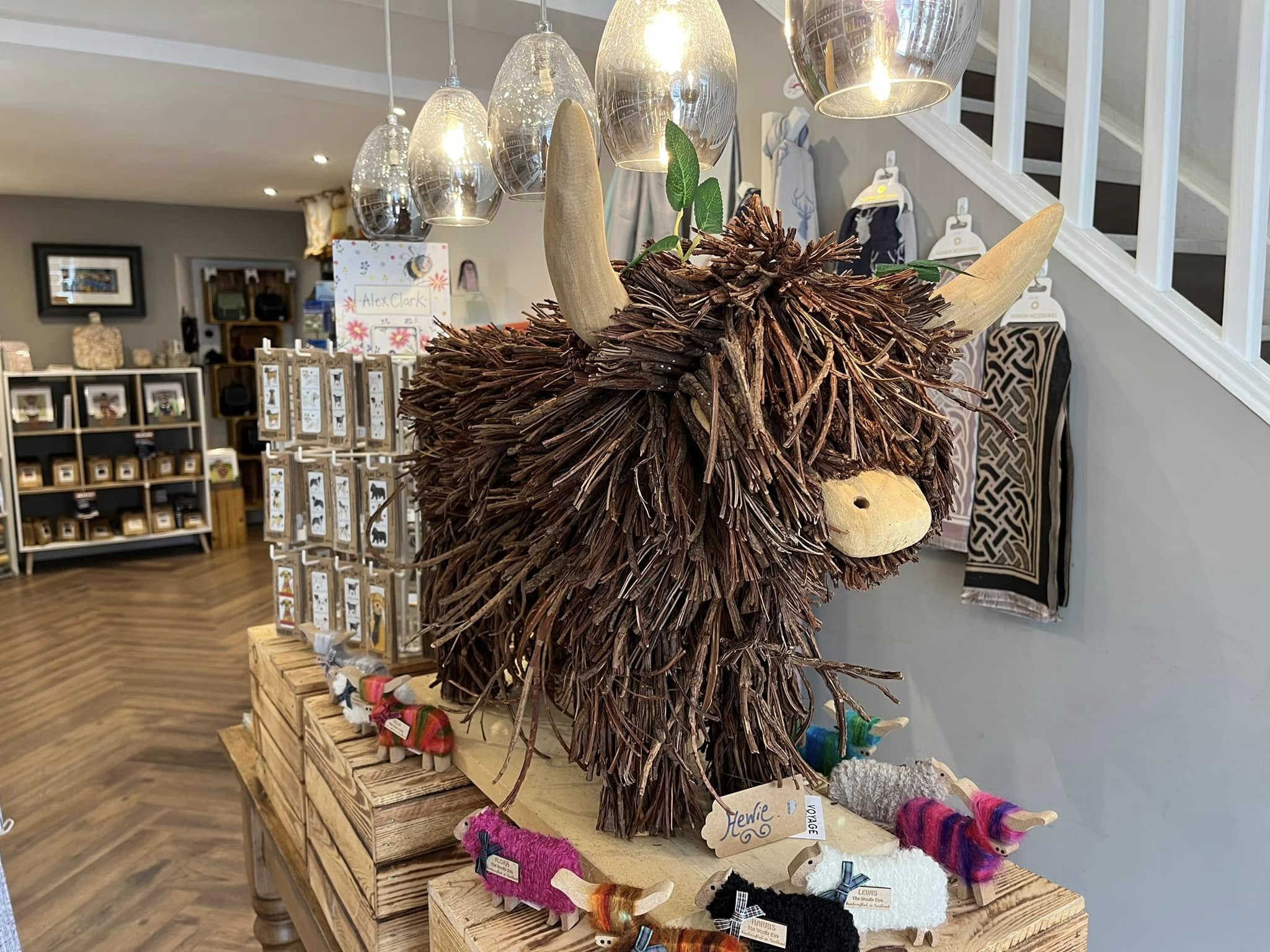Interior shop featuring Highland Cow decor