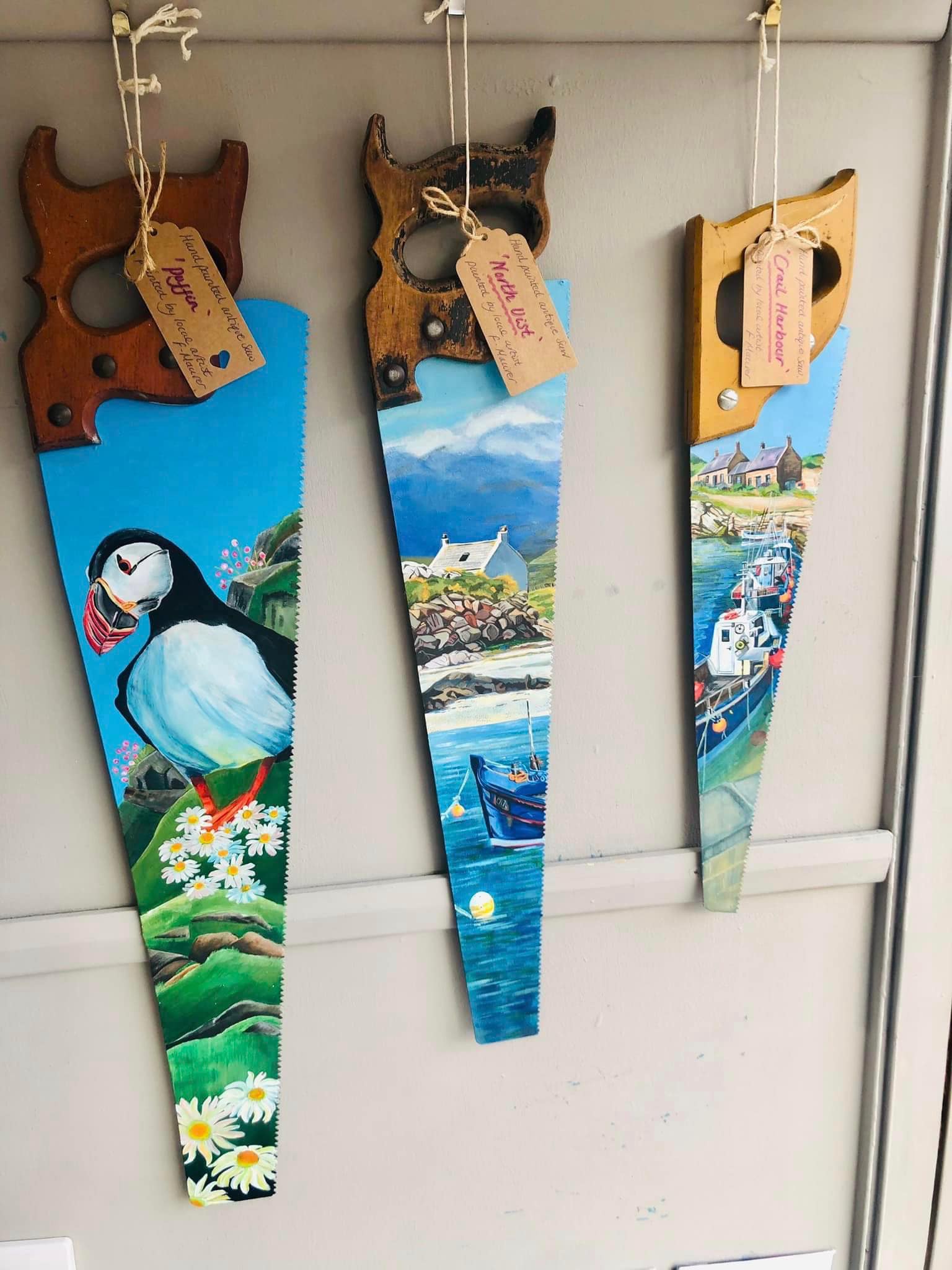 Painted Saws in Herringbone shop window